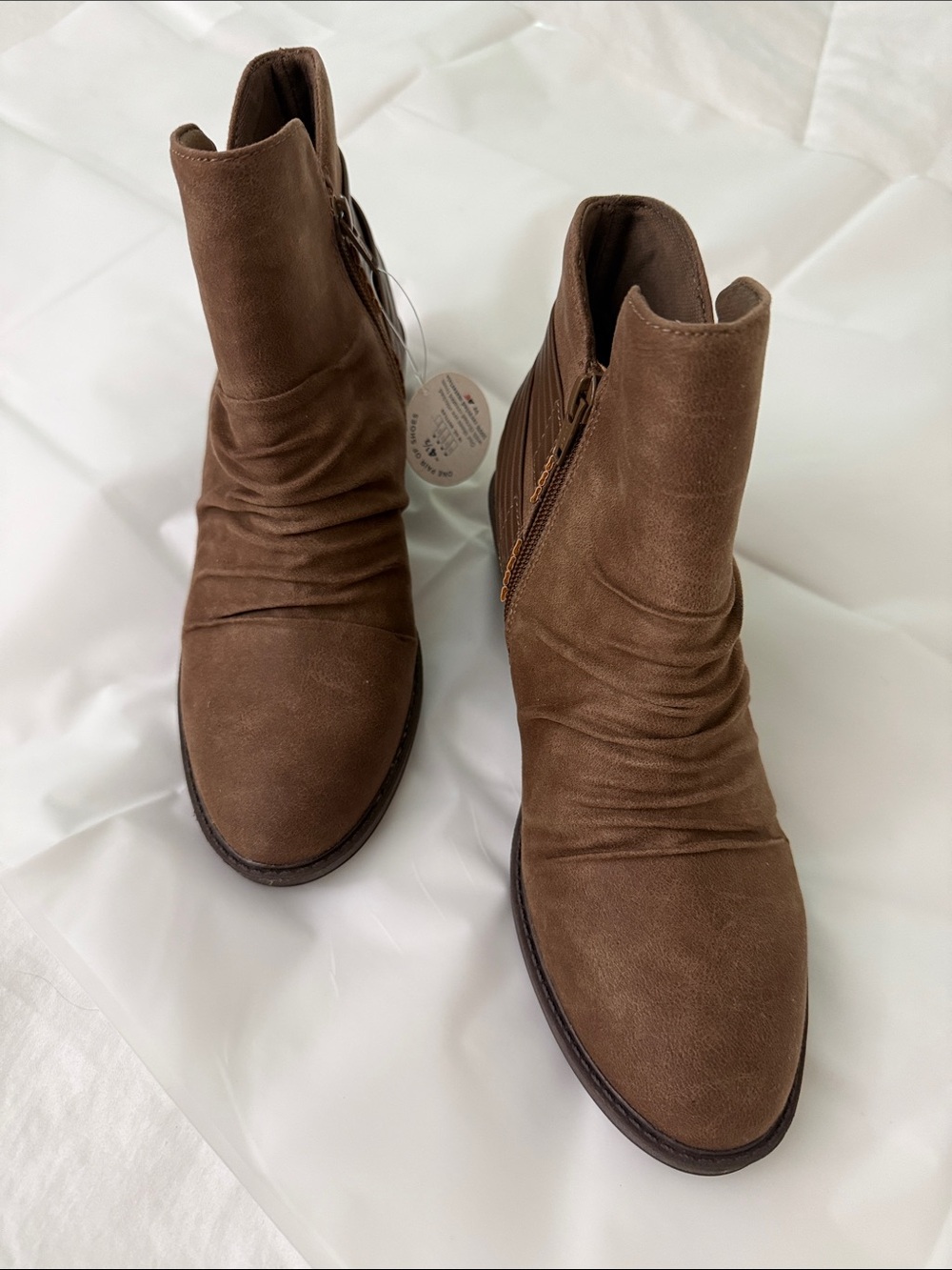 BareTraps Brown Suede Slouch Ankle Booties
